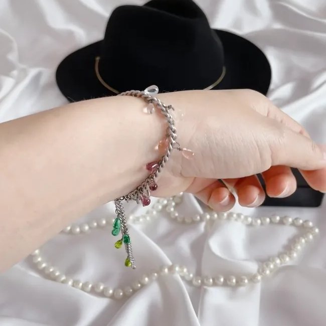 Chanel Vintage 中古品 彩色琉璃手鏈【微瑕疵留意細節圖】-6