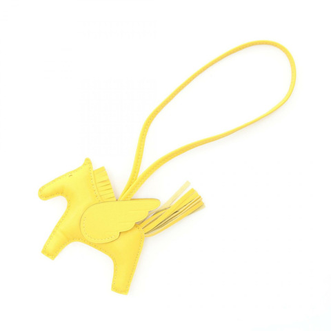 HERMES Rodeo Pegasus PM Jaune Nable charm Agneau milo Agneau milo / Swift 皮革 黃色 二手 女款