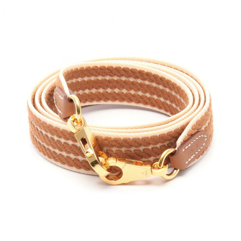 HERMES Bandouliere Sangle Cordage 肩帶 Vaux Swift 皮革帆布 Vaux Swift 皮革 棕色 米色 米色 使用