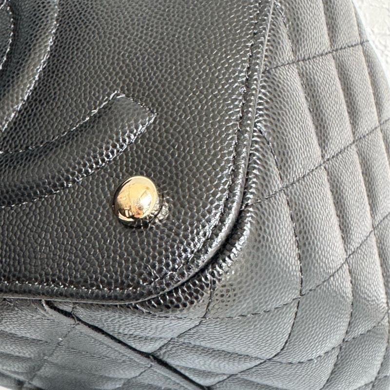 Chanel黑荔枝手提化妝箱包-5