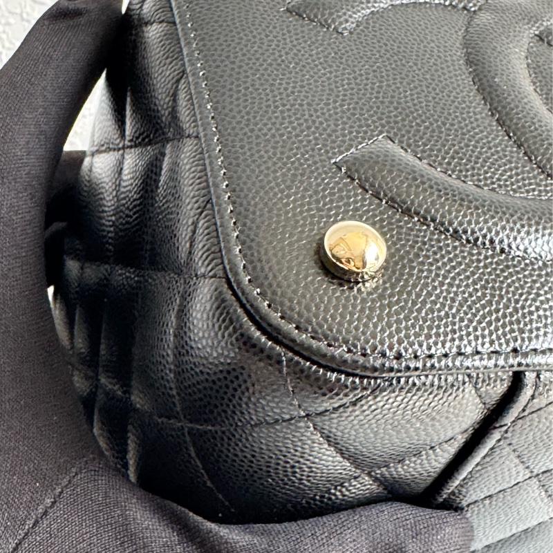 Chanel黑荔枝手提化妝箱包-6