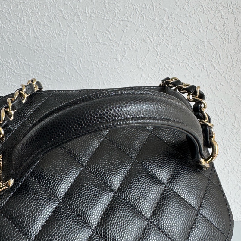 Chanel黑荔枝手提化妝箱包-12