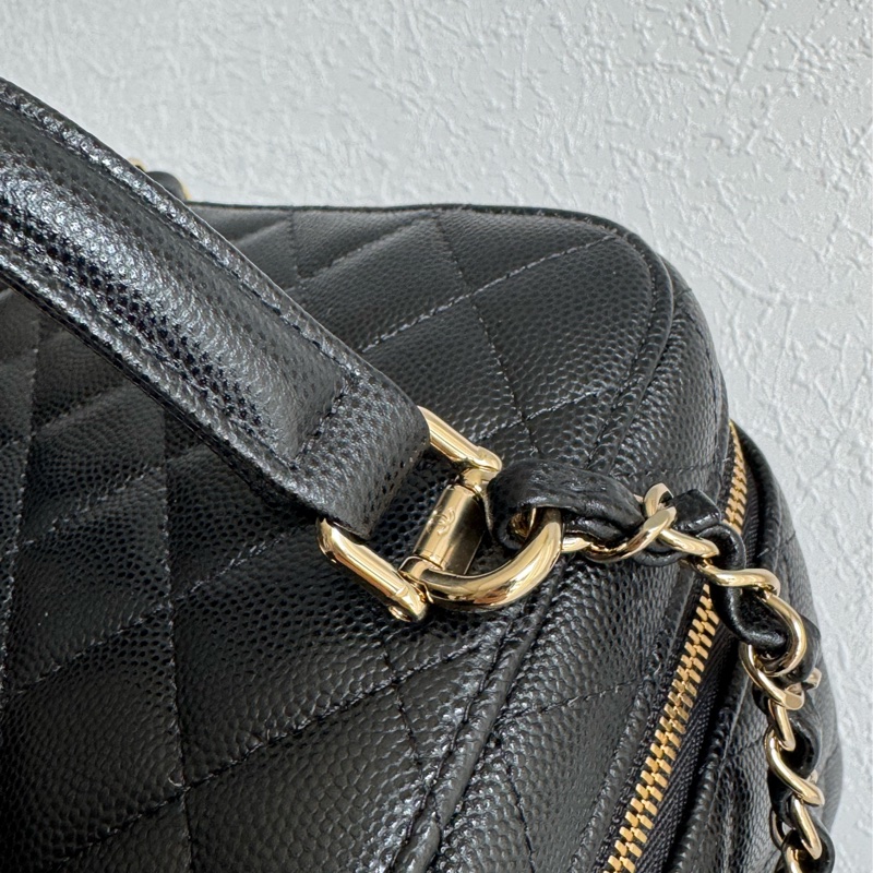 Chanel黑荔枝手提化妝箱包-14