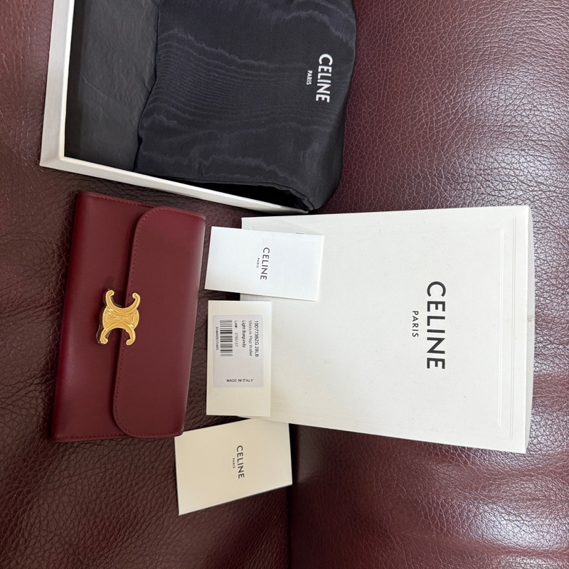 Celine Triomphe 長夾 酒紅色-1