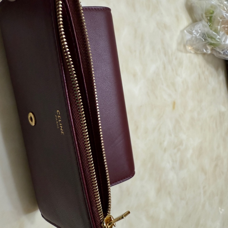 Celine Triomphe 長夾 酒紅色-14