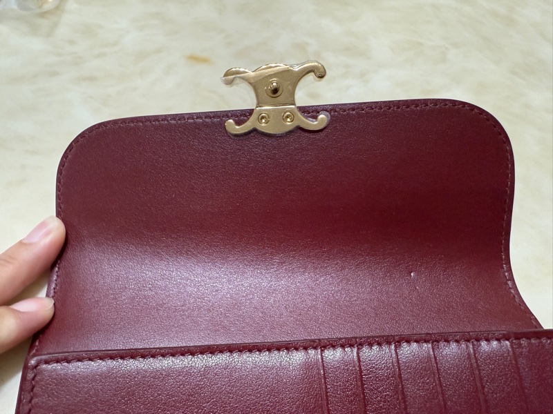 Celine Triomphe 長夾 酒紅色-15