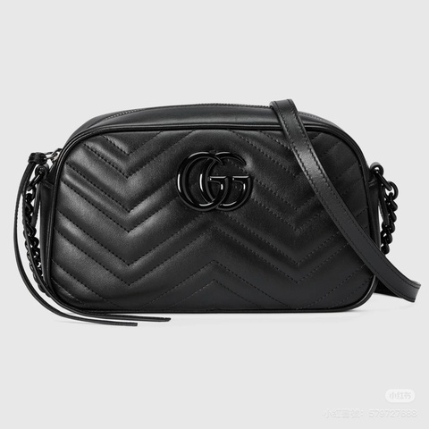 Gucci Marmont SoBlack 24cm黑扣馬蒙相機包🖤99新全配🉑送禮