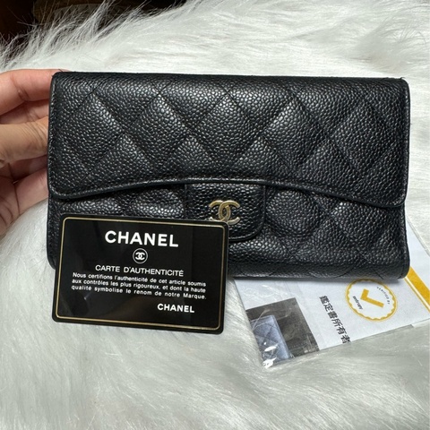 Chanel 經典coco荔枝發財長夾