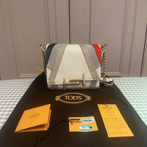 Tod’s double T 異材質拼接肩背斜背包