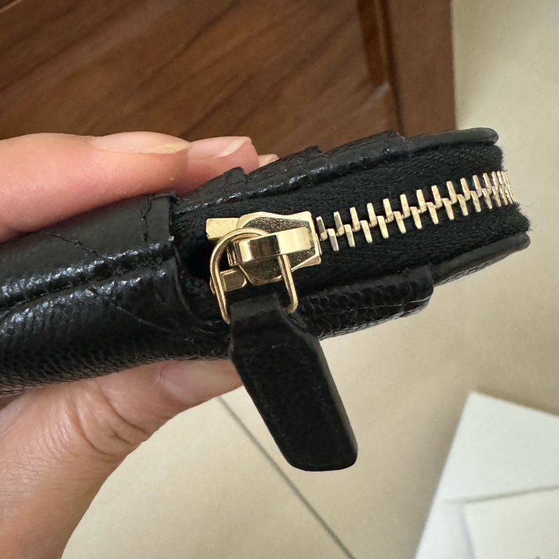 香奈兒黑色荔枝紋吐司零錢包（晶片款）-12