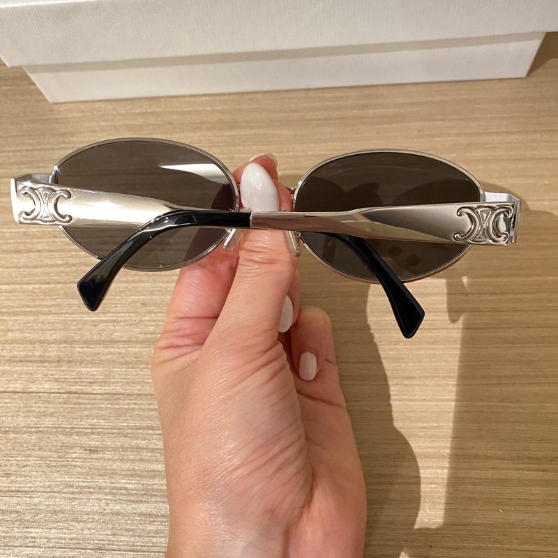 CELINE 凱旋門 CL40235U 16A 太陽眼鏡 墨鏡 銀框 劉宇寧同款-1