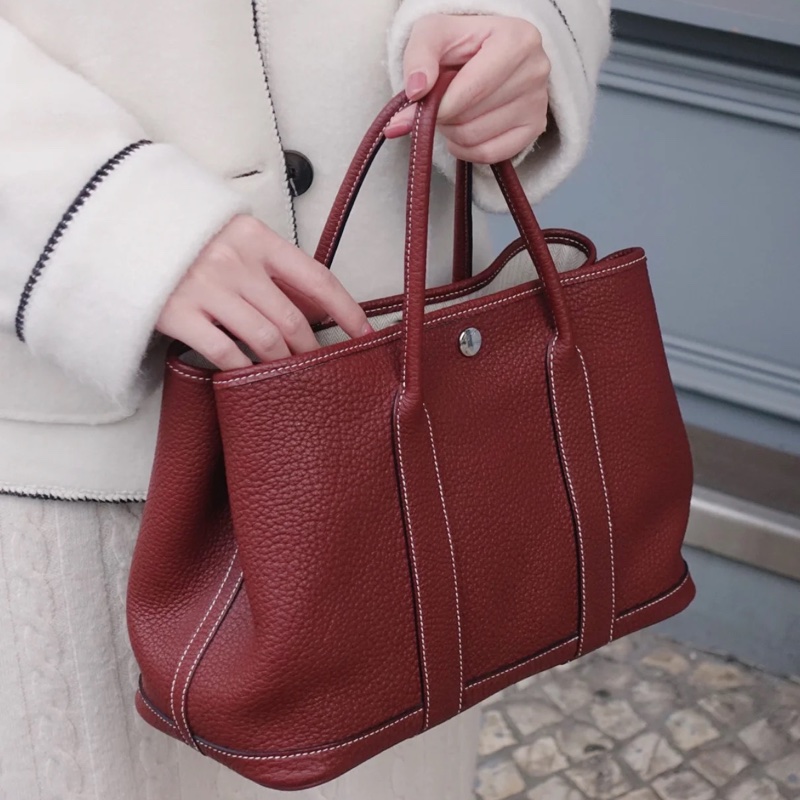 質感滿滿99新🌟 愛馬仕 #波爾多紅 #酒紅色 #花園30 #gardenparty-4