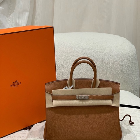 Hermes/ 愛馬仕bk25 togo 金棕 銀扣　Z刻