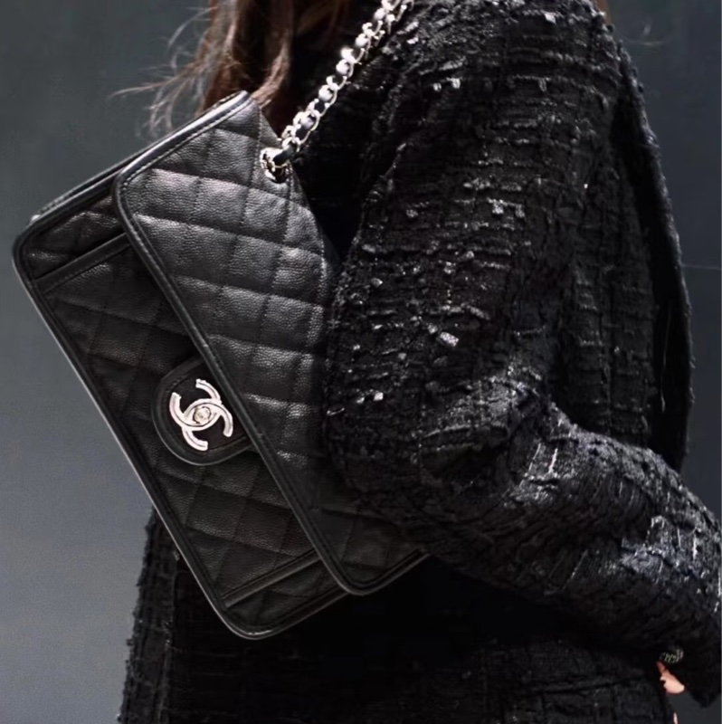 超美❤️#香奈兒 #黑銀 #荔枝皮 #coco #cf25-0