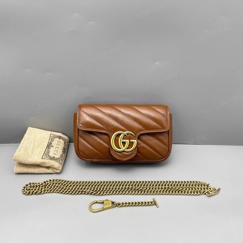 Gucci 新款馬蒙超mini焦糖色