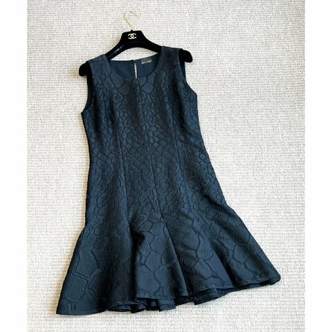 FENDI 黑色緹花小魚尾洋裝 IT40/F36/S/M 小禮服