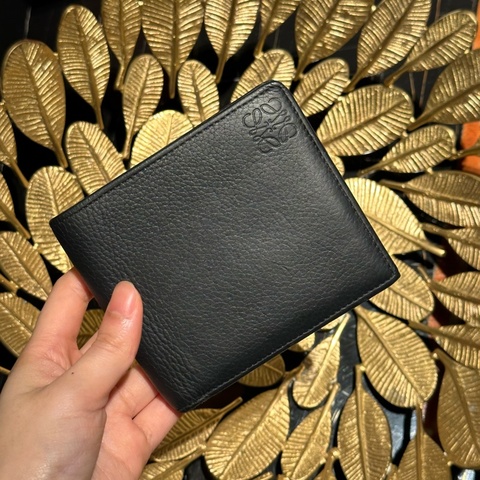 99新🌟 loewe #黑色 #牛皮 #對開短夾 #男生錢包