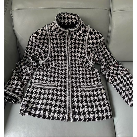 Chanel千鳥格外套，17年秀款正品，38碼