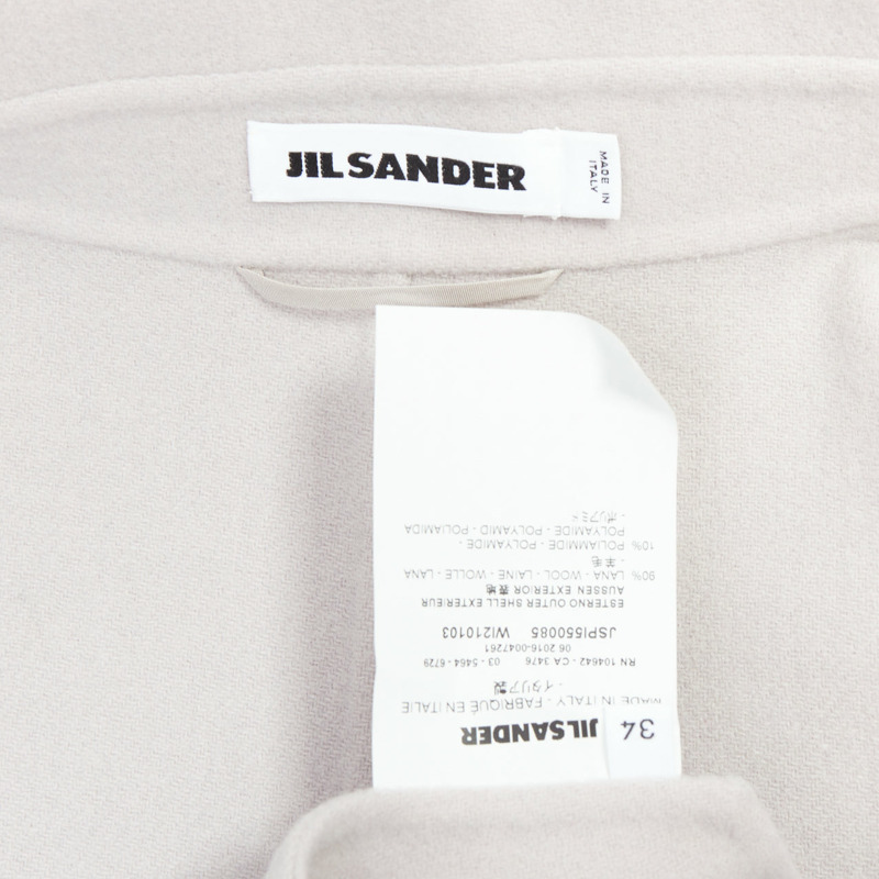 JIL SANDER light grey wool blend double breasted vest coat FR34 XS-8