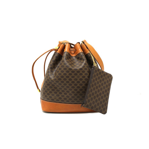Celine Vintage Macadam Drawstring Bucket Bag