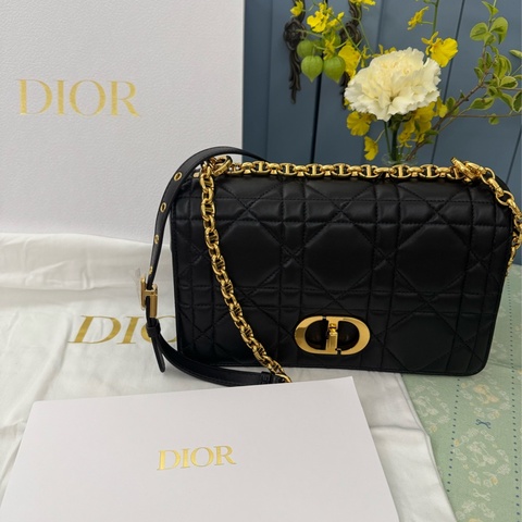 Soft Dior Cato 黑色藤格紋羊皮包