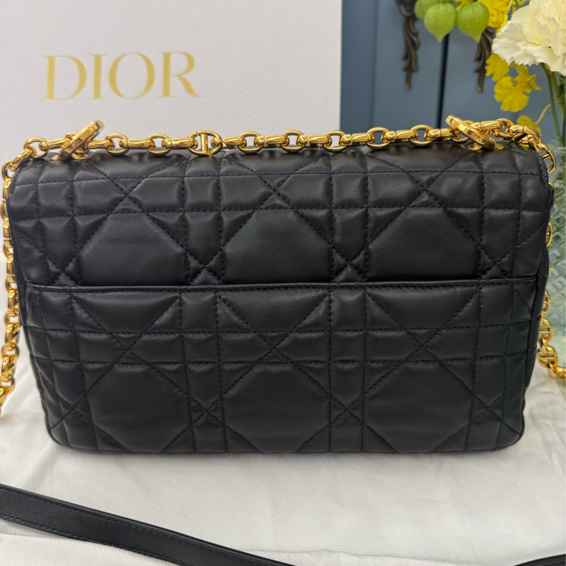 Soft Dior Cato 黑色藤格紋羊皮包-15