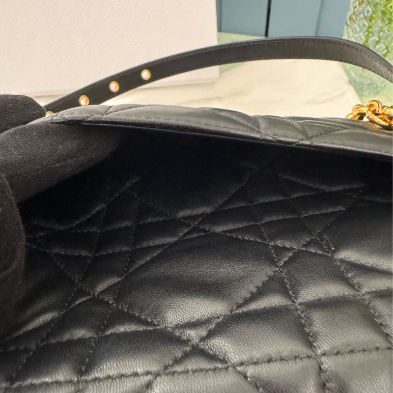 Soft Dior Cato 黑色藤格紋羊皮包-16