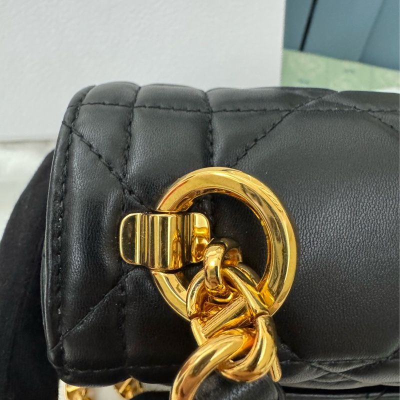 Soft Dior Cato 黑色藤格紋羊皮包-31