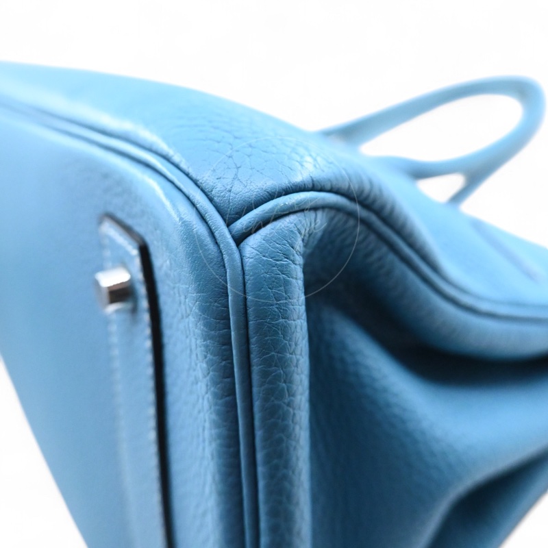 [Pre-owned] Hermes Shoulder Birkin Denim Blue Togo PHW Stamp Square M-10