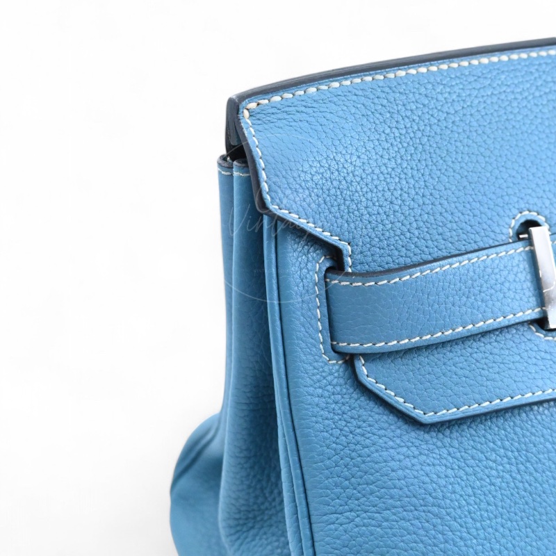 [Pre-owned] Hermes Shoulder Birkin Denim Blue Togo PHW Stamp Square M-11
