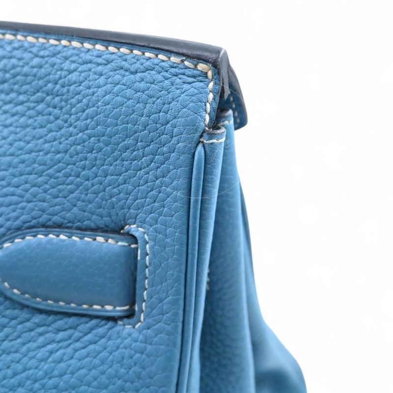 [Pre-owned] Hermes Shoulder Birkin Denim Blue Togo PHW Stamp Square M-14