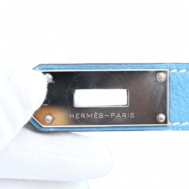 [Pre-owned] Hermes Shoulder Birkin Denim Blue Togo PHW Stamp Square M-27
