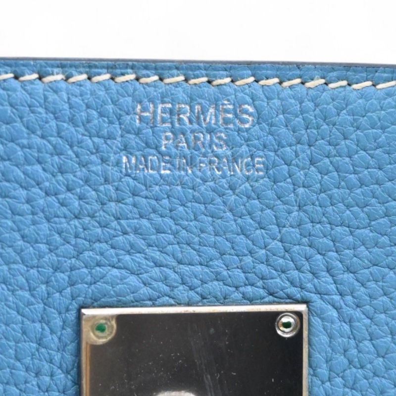 [Pre-owned] Hermes Shoulder Birkin Denim Blue Togo PHW Stamp Square M-30