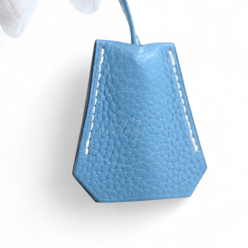 [Pre-owned] Hermes Shoulder Birkin Denim Blue Togo PHW Stamp Square M-35