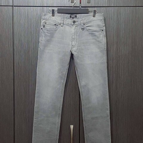 絕版BURBERRY 博柏利 BLACK LABEL 黑標 戰馬 男木炭灰修身彈性牛仔長褲76號