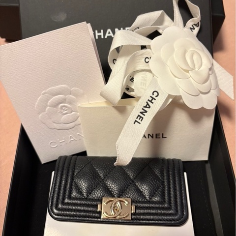 Chanel boy雙層錢包卡夾包