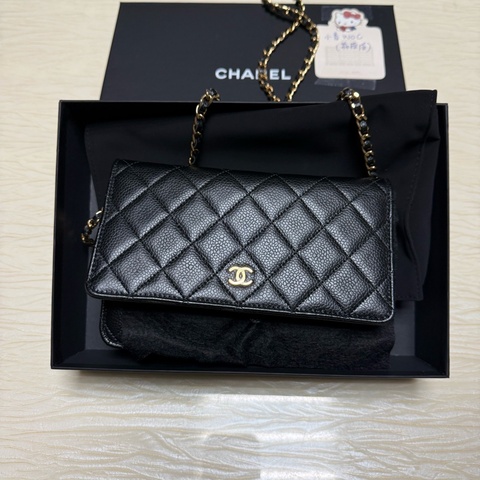 Chanel 🇫🇷經典WOC 荔枝皮金鍊 黑色