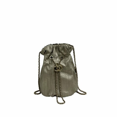 CHANEL 金色 Calfskin 水桶包 金扣 Bucket Bag 二手  L0693