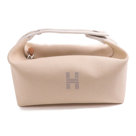 HERMES 帆布Bride a Brac銀扣手挽袋