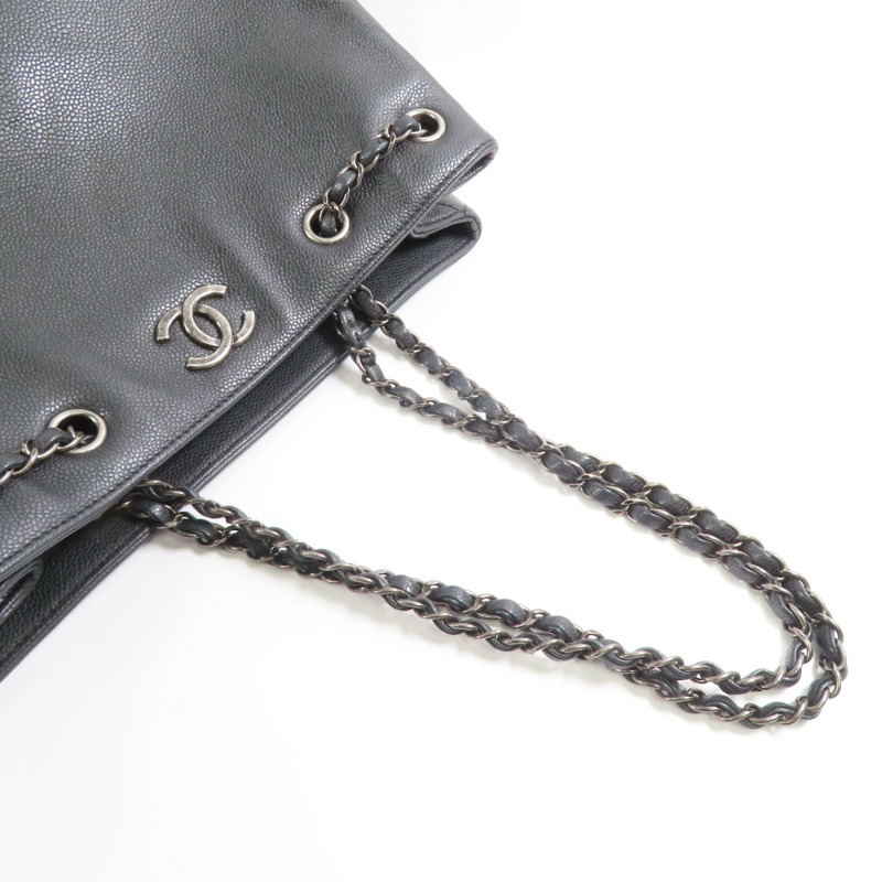 CHANEL 牛皮皮革Shoulder Bag銀扣肩背袋-4