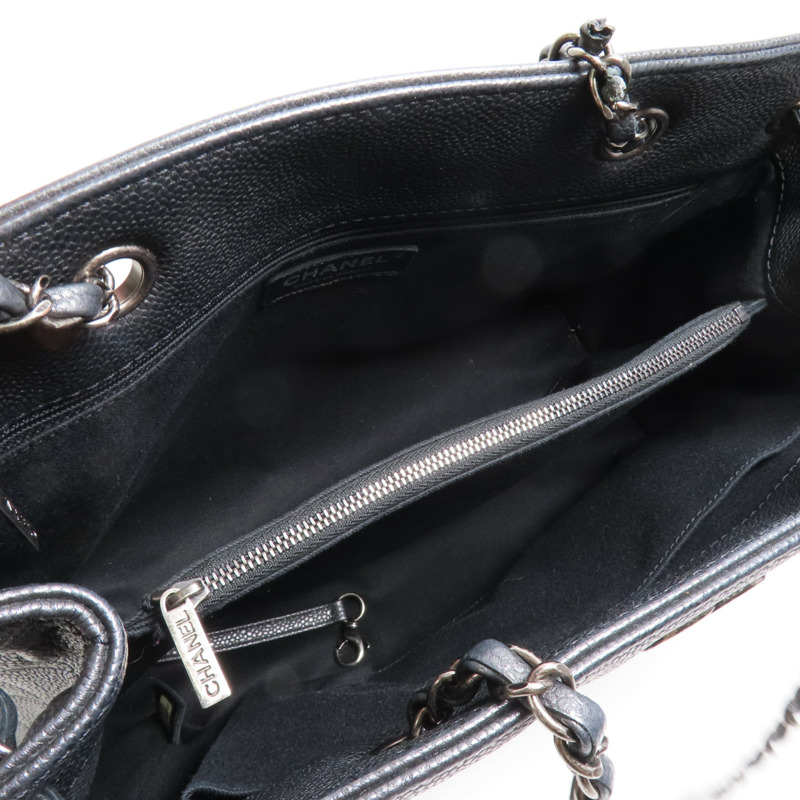 CHANEL 牛皮皮革Shoulder Bag銀扣肩背袋-12