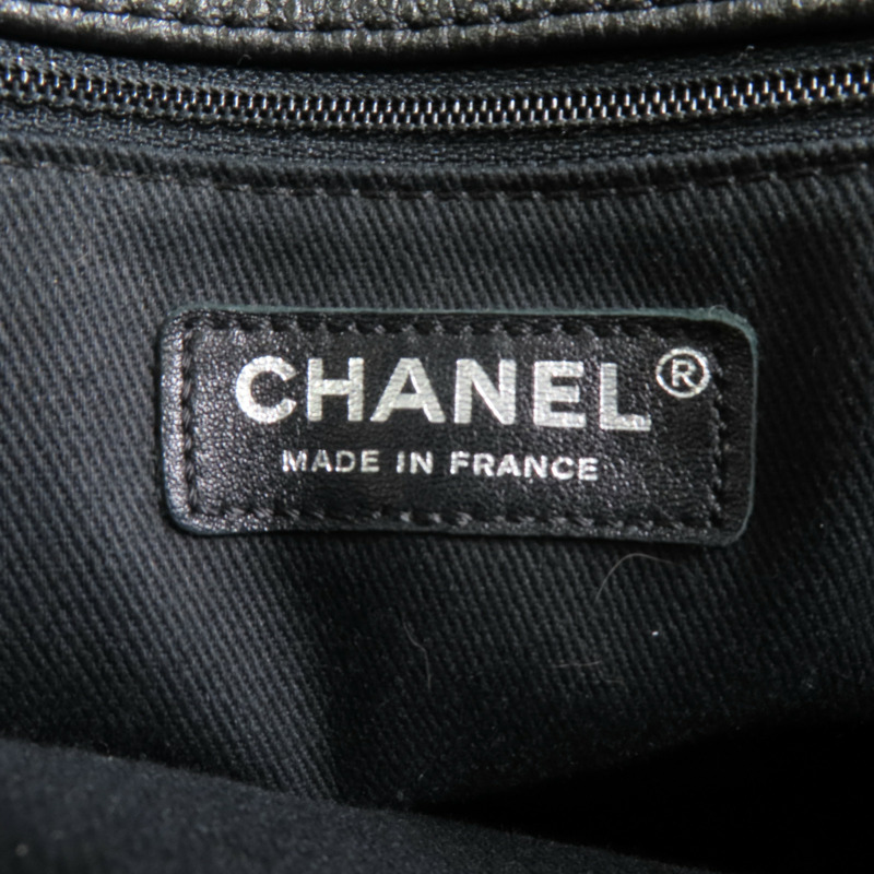 CHANEL 牛皮皮革Shoulder Bag銀扣肩背袋-13