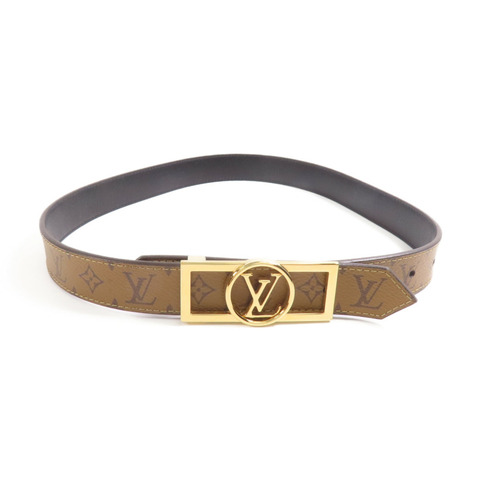 LOUIS VUITTON Monogram Reverse Dauphine 25MM Reversible Belt金扣皮帶