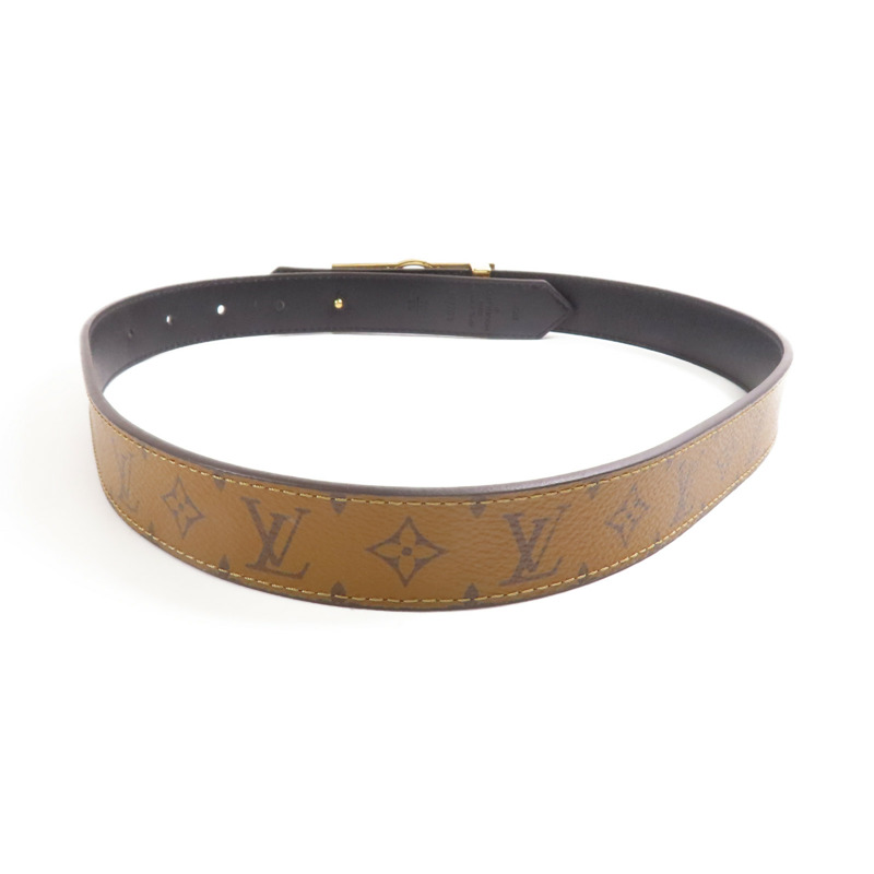 LOUIS VUITTON Monogram Reverse Dauphine 25MM Reversible Belt金扣皮帶-3