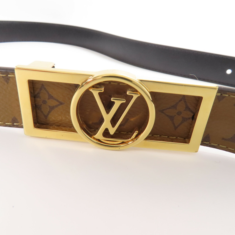 LOUIS VUITTON Monogram Reverse Dauphine 25MM Reversible Belt金扣皮帶-8
