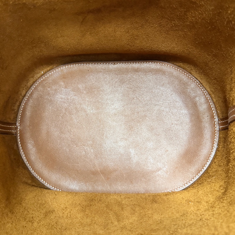 【狀況尚可】愛馬仕HERMES金扣棕色牛皮in-the-loop23手提水桶包水餃包百搭時尚-20