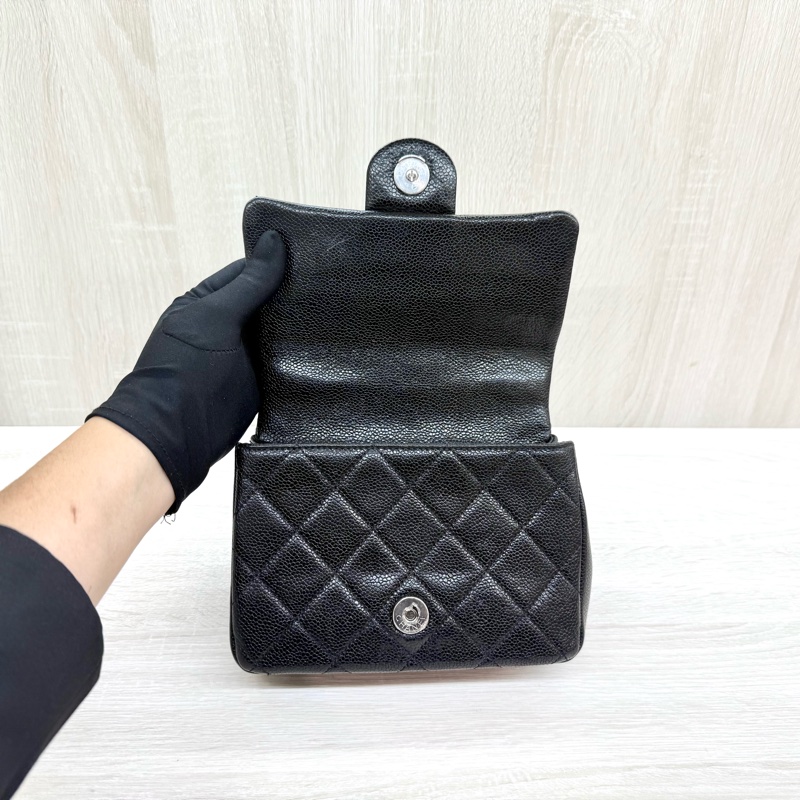 CHANEL黑色荔枝皮so black季節款方胖AS1784-8