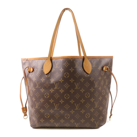 LOUIS VUITTON Monogram Neverfull MM金扣手挽袋