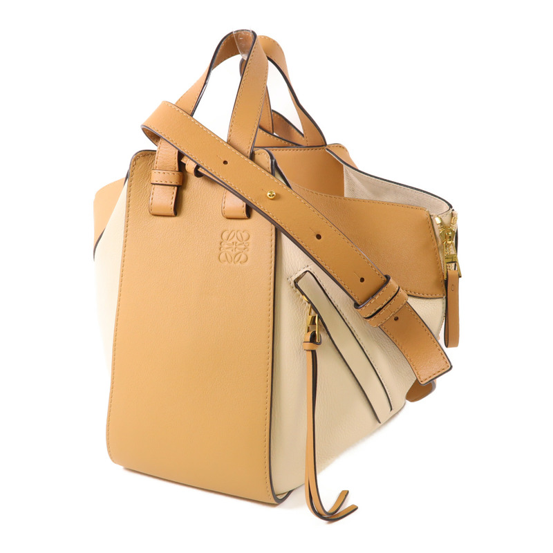 LOEWE 牛皮皮革Hammock MM金扣手挽肩背兩用袋-2