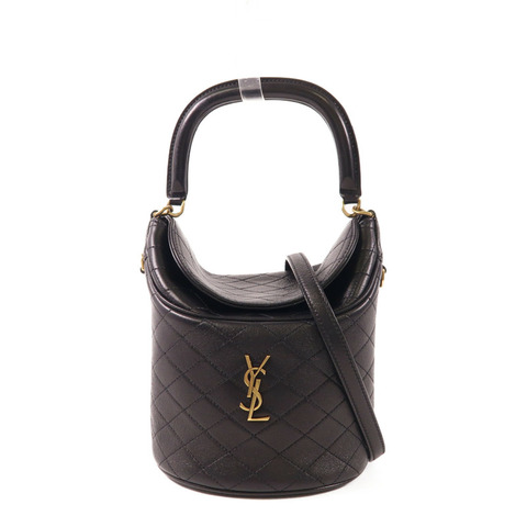 SAINT LAURENT 牛皮皮革GABY Bucket Bag金扣手挽肩背兩用袋